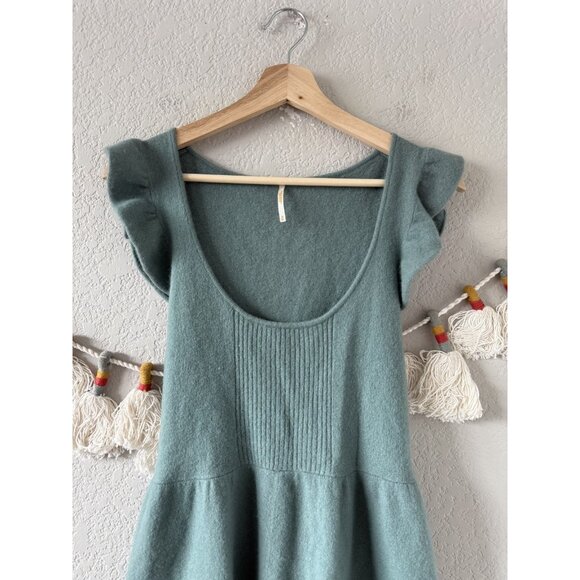 Free People Lambs wool and Angora Flutter Sleeve Babydoll Top - Picture 3 of 8